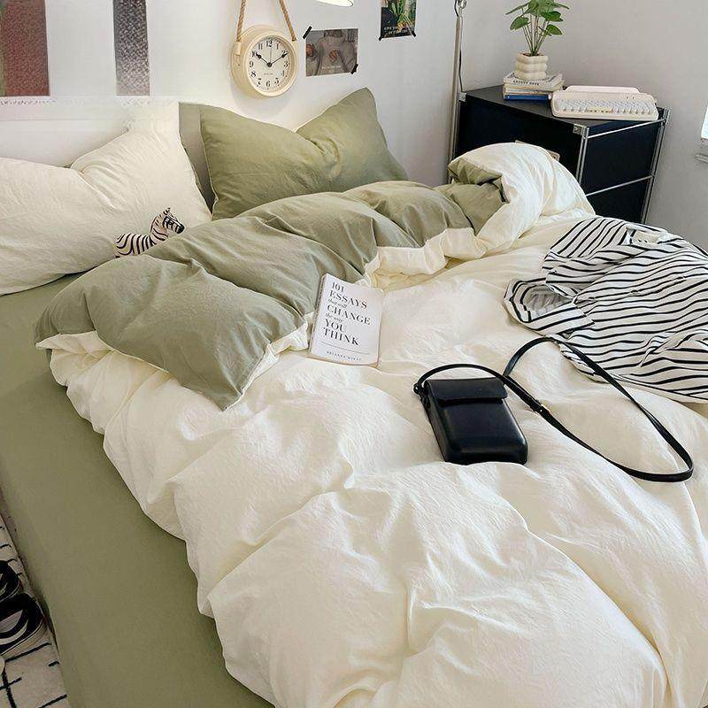 幻蝶母婴A双拼简约软糯水洗生四件套超柔超软学宿舍3床西悦工厂类,床上用品,床品套件/四件套/多件套,淘宝优惠券,粉丝福利购,淘宝优惠卷