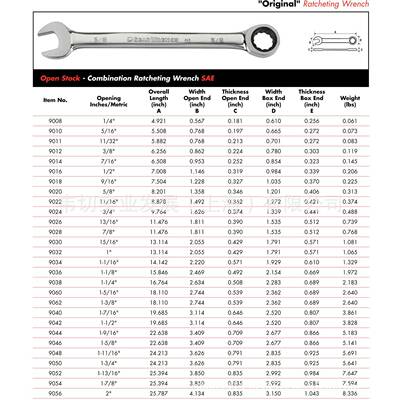 GearW扳rench制开口英棘轮两用3手1-9050/4寸9050