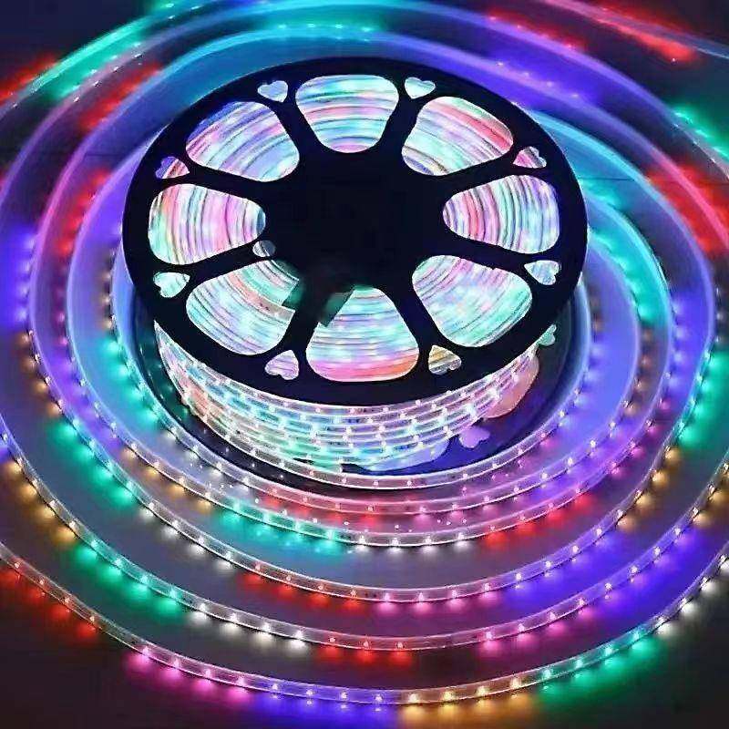 平价led太阳能户外七彩不灯围带氛彩色插彩电防水闪光夜市FQC灯光