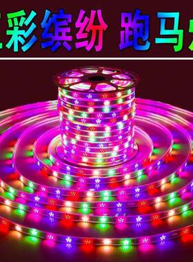 LE整D灯带10户0米卷七彩变色防水彩色爆NCY闪流水东北防冻跑马外