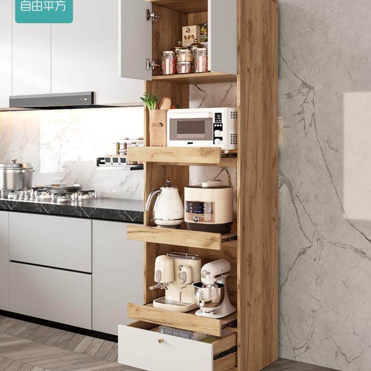 实木餐边柜尺寸厨房角ZY-067餐餐厅极窄型高转柜小一体靠墙架微波