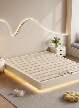 悬浮无床头床DLH悬排骨架床小户型实木床架子榻榻米主卧大床床空