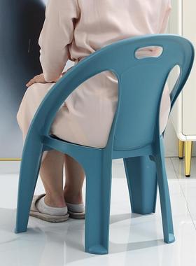 加厚塑料靠背凳子洗成人家室用客厅茶防几矮椅浴滑老人YFN澡凳可