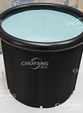 cf-0113黑色折叠用泡澡桶加厚号家pvc充气浴缸折叠洗澡浴桶冰浴桶