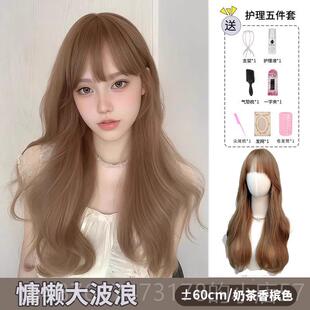 正品闪光假发与长发，带，大全波浪发，自，然人造，全人的头发长