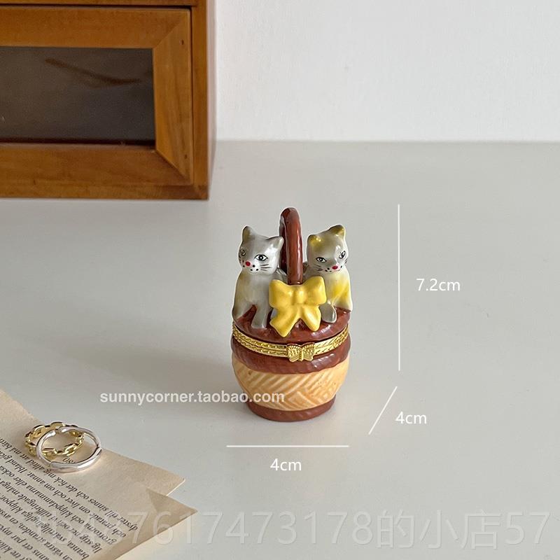 正品复古圣爱诞树陶首饰盒小巧可装饰件高档精致手饰品戒摆瓷指收