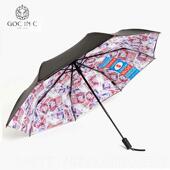 正品 goc 层c虎双防晒小黑老伞折叠晴雨伞女超强防紫外线太遮阳