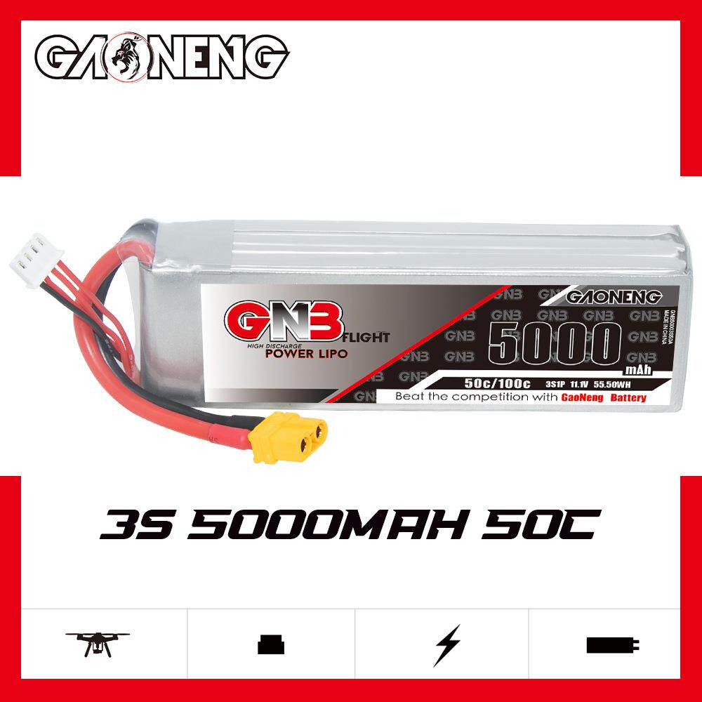 GNB高能5000mAh 3S 11.1V 50C遥控车模型船模固定翼FPV锂电池LiPo