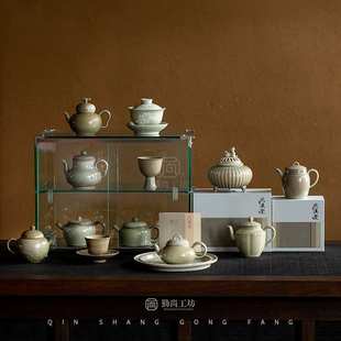 北溪堂手工草木灰功夫茶具单个不烫手陶瓷泡茶壶三才盖碗主人杯