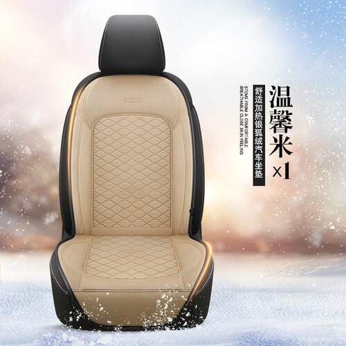 汽车加热坐垫冬季单双座椅车载电加热毛绒座垫通用12V24V制热保暖