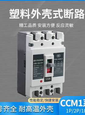 塑料壳式断路器CCM1系列1P 2P 1P+N透明壳漏电保护开关断路保护器