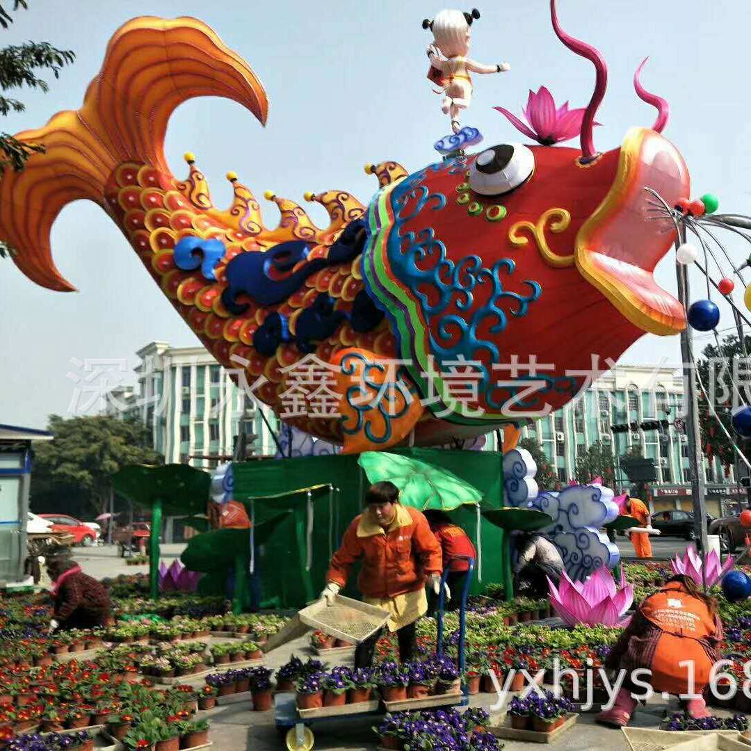 源头厂家制作春节铁艺花灯彩灯 承接造型灯笼灯会灯展亮化项目