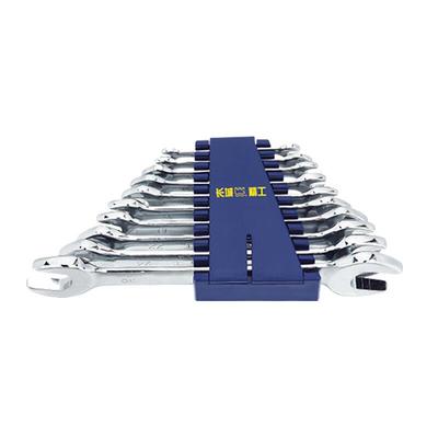 长城精工 10pcs公制镜抛平板双呆扳手组套6*7-30*32mm （324110）
