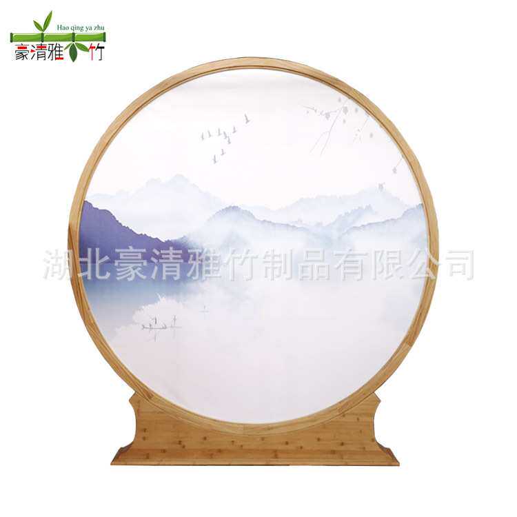 定制竹木屏风圆竹屏风空间隔断禅意屏风新中式屏风订制厂家