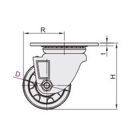 63600 怡合达代码 CGL01 6375心脚轮重平底活动型超低重L载 CG01