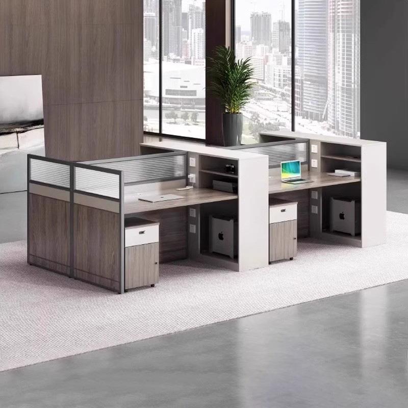 职员办公桌椅组职员桌合办公室桌工经理室4人6位员桌位屏风位卡办