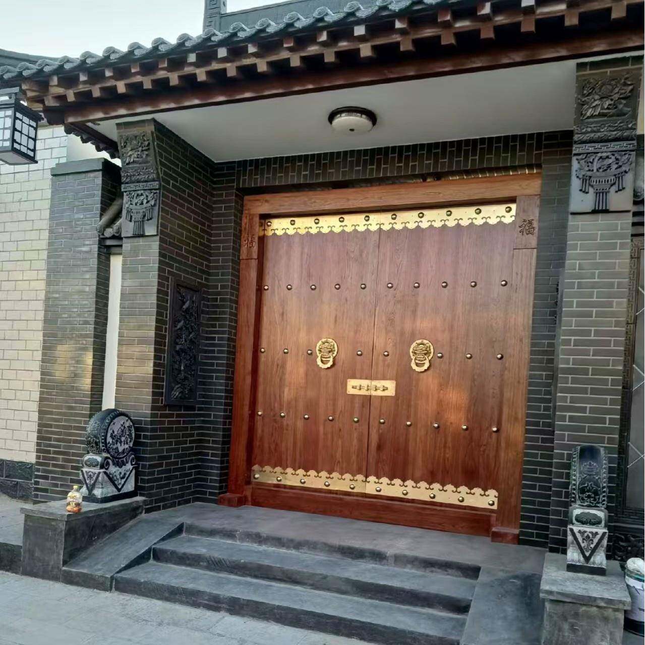 榆木木大门仿实古10庭院墅式老榆木木中门室外别农村围墙祠堂民宿