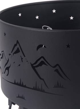 外便携式焚火桶庭户烤院露营取暖焚火台烧炉野圆形炊VEH篝火炉柴