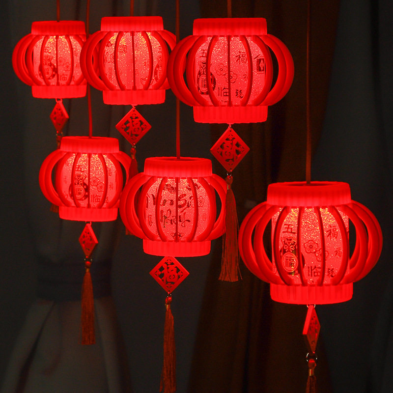 2024春节LED红灯笼彩灯串窗帘灯
