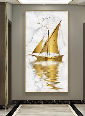 玄关装饰画现竖代简约风客厅版轻奢挂61603画民宿走廊创意壁画帆