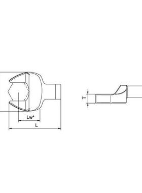 SIMART圆管开口扳手头KT16-07φ扭力扳开口φ头手16/22圆管开口头