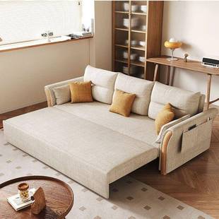 式沙发床可折叠简约客厅型两小户用多功985能日拉床实木伸缩可变