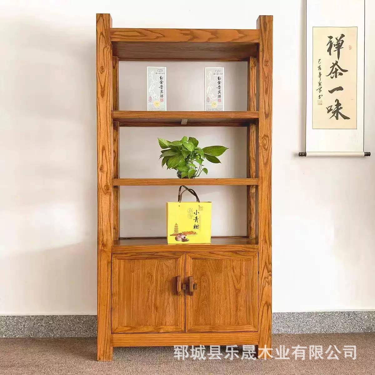 书新中式老木博EMP架实木架客厅展示柜多宝阁展示古架古榆玩收纳图片