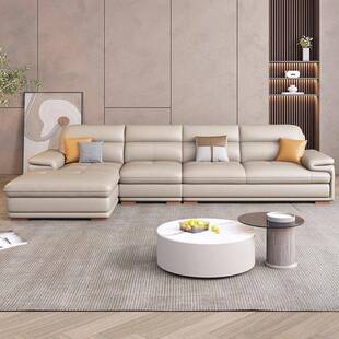 新款意式极MNM简轻奢直排沙发代简客厅大户现型约转艺角贵妃皮沙