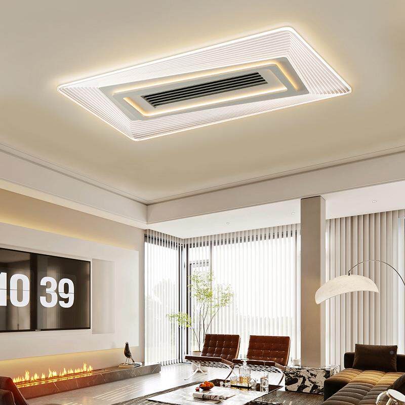 客厅风扇灯2025新款带扇吸顶灯餐厅卧灯室隐形无的风叶扇878大风