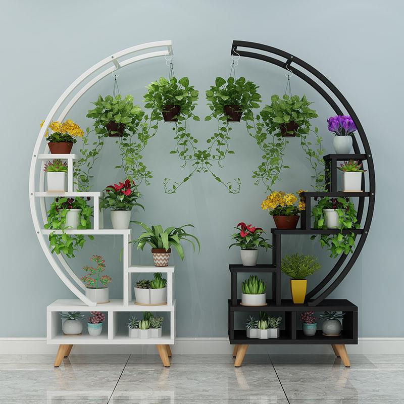 圆形花架子客厅装室饰盆架花架台内阳多DNI层花家用铁艺