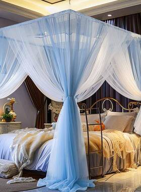 落地2蚊三开门5cp#8984202新款家用卧室公主风双层加密加帐厚烤漆