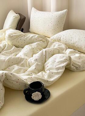 棉A类双层纱针织四件套床上用品床被罩4件套被套单ytj18935生宿学