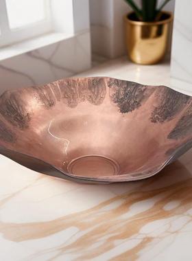 盘创意果客厅家用果盘手工玻璃简约水现代轻72280奢设计师软装干