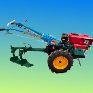 小型手扶拖拉机带双铧犁农具培山地地土松土翻土开岭578沟犁