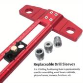 木铝合金划2合1合钻孔定位划工线尺铝金划线器标记T型尺多功能刻