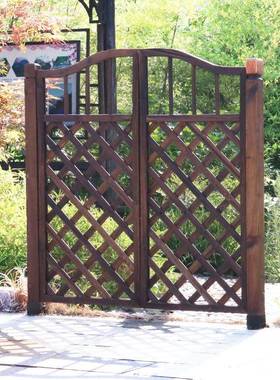 碳化复古防腐木门栅门10037238园艺栅木栏栏门笆篱门花园院子门木