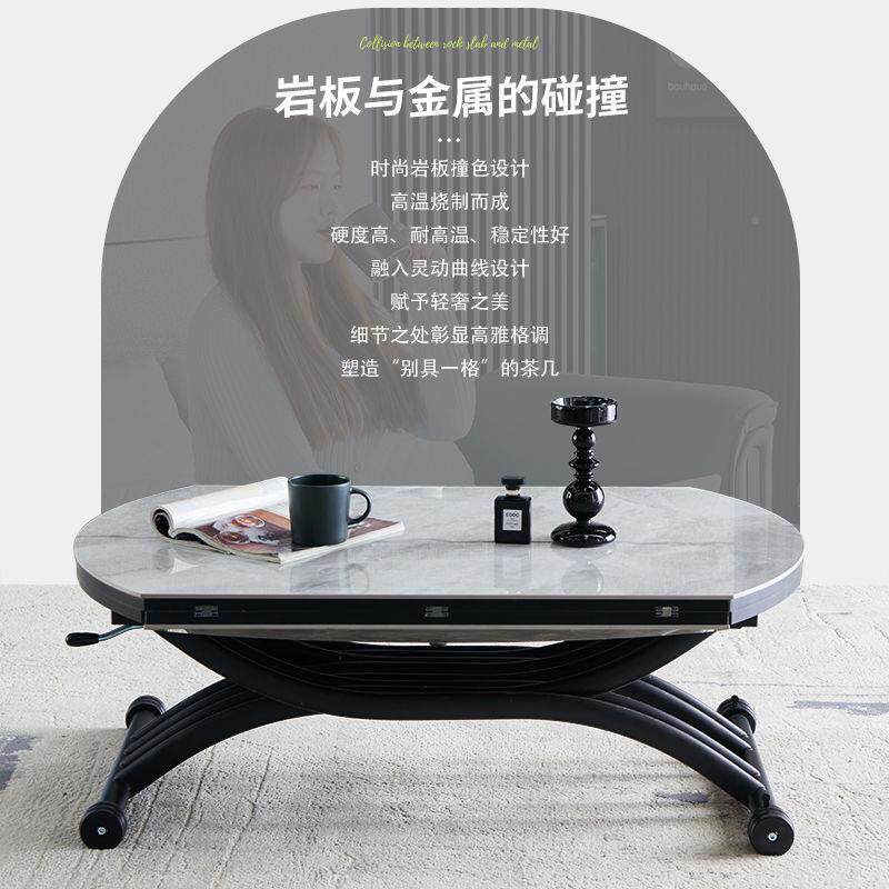 多功见详情能升降动茶几餐桌两用一圆体小户型客厅形家用式折叠移