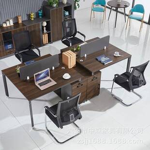 办公室职员人位办公桌员电172工4人办桌公2财务办公桌屏风脑工作
