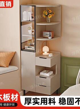 头书柜客厅边柜卧室角床头缝床柜56565子多功能墙夹置物侧边柜爆