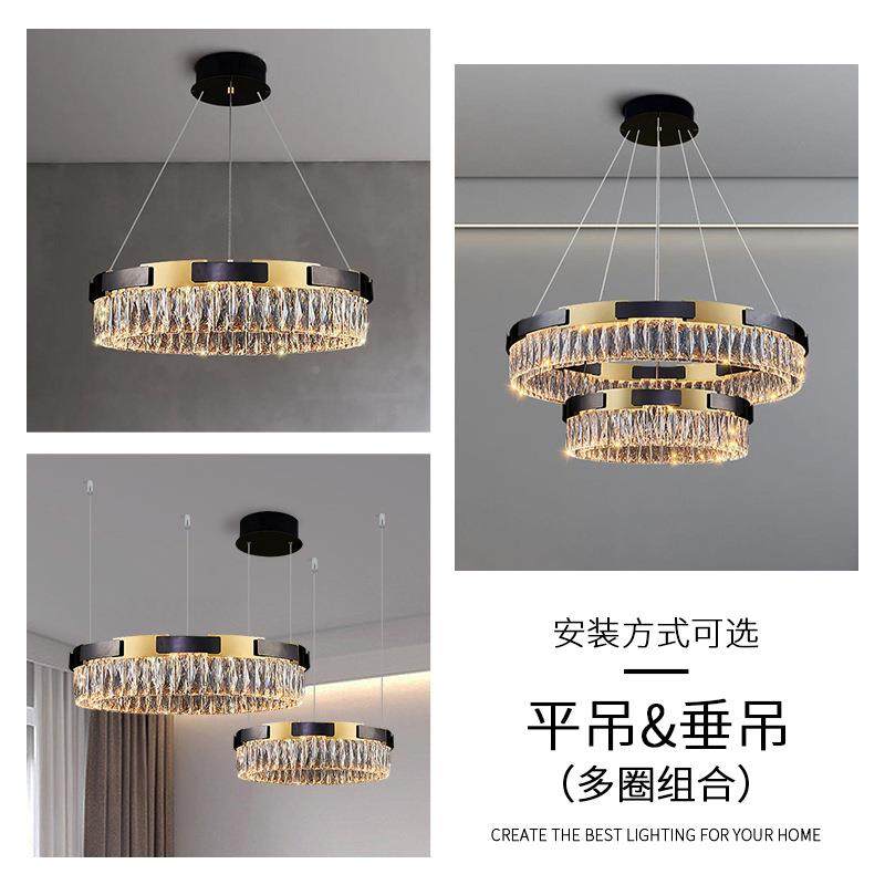 轻奢灯水吊晶客厅灯简意912约现代大气卧室灯个性创饰灯具现灯代