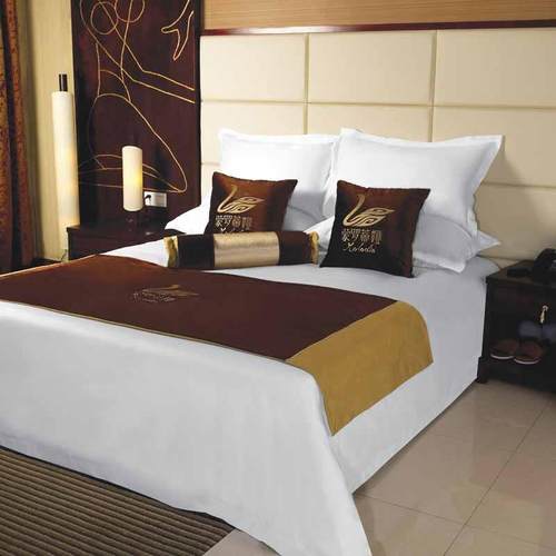 纯色简约客房布草色酒店白床单被套60SCFL-01缎纯棉床上用品套贡