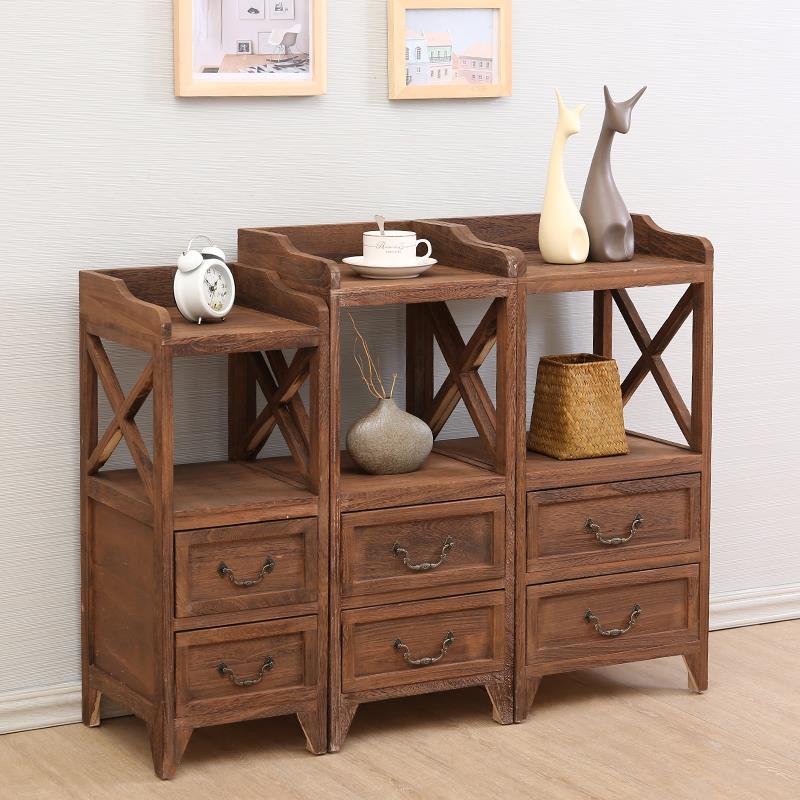 7床头008子柜实收木简欧窄储物柜床边柜储物柜25厘米二抽小柜W田