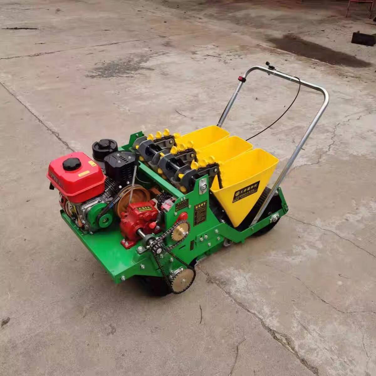 动大蒜播蒜种机汽油机款DID电大点播机器手种小型推式大蒜植机