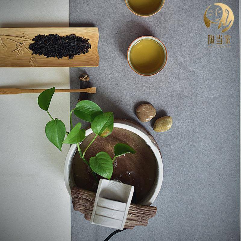 流水公器陶聚瓷鱼缸流水摆件客办室厅桌面EHN摆件装饰品财加湿器