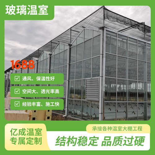玻璃大棚 连栋大棚光照面积大承载力大现场施工快捷 玻璃连栋温室