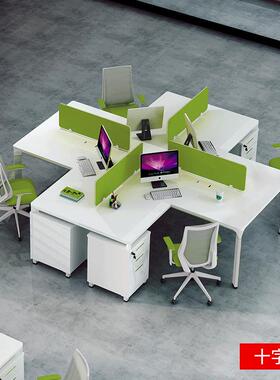 简长沙新款现代办约行政办公桌SY-1505员人工办公室组合四位电脑