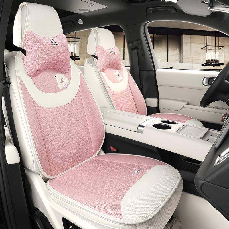 全车五座四用季125亚麻汽车坐垫半包围坐坐垫套座耐磨耐简套约汽