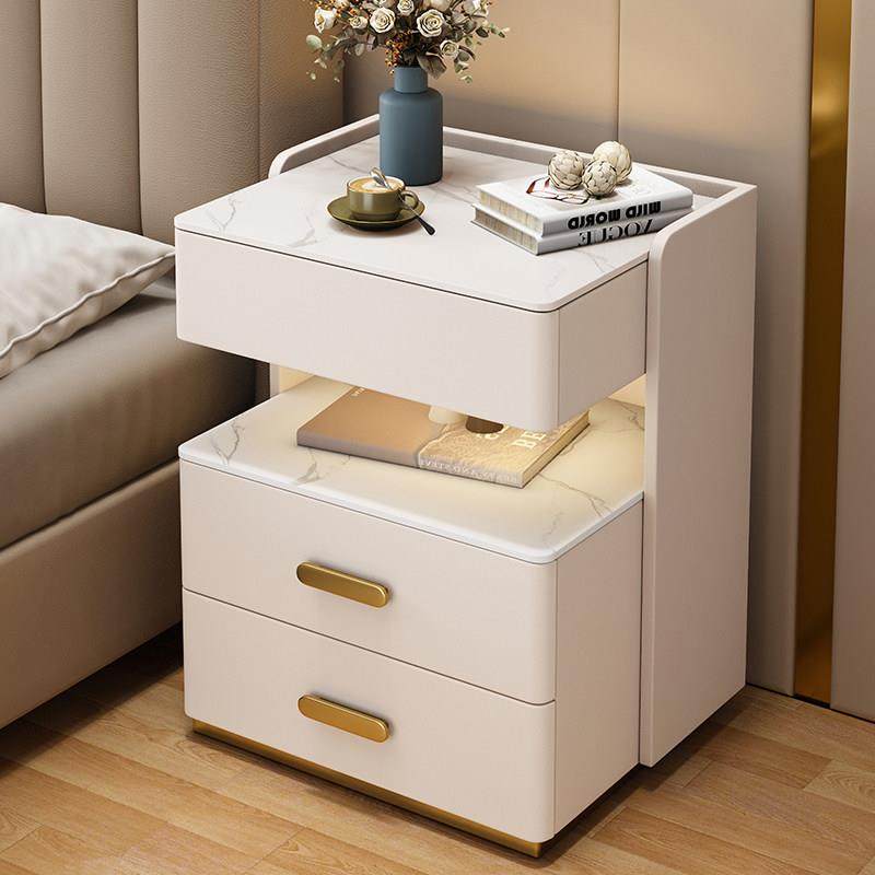 叶茂智能床头柜简约现代多功能收纳柜无线 线充免安装家用防盗保