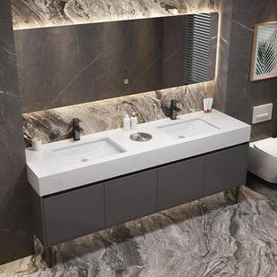 定制公共卫生间双盆浴室柜组合酒店民宿商用双盆落地洗漱台洗脸盆