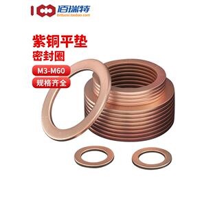紫铜垫片船用表用密封圈圆形金属退火平垫圈M3M4M5M6M8M10M12 M60